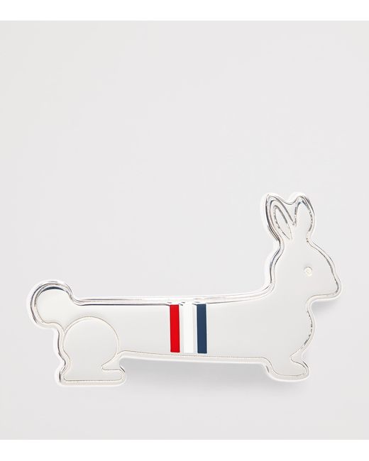 Thom Browne Black Sterling Rabbit Tie Bar for men