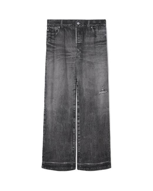 AllSaints Gray Tyler Illusion Print Wide-Leg Trousers