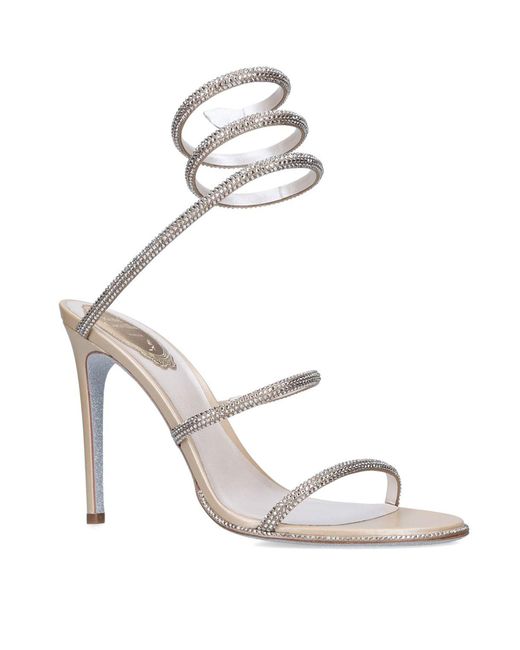 Rene Caovilla Leather Embellished Cleo Sandals 105 in Gold (Metallic) | Lyst