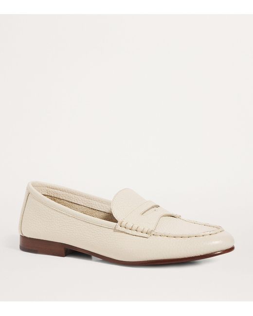 Polo Ralph Lauren White Leather Penny Loafers