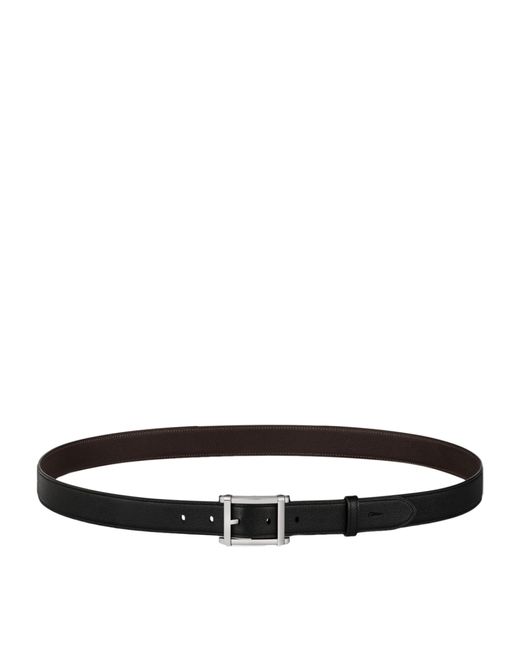Cartier Black Leather Reversible Tank Chinoise Belt for men