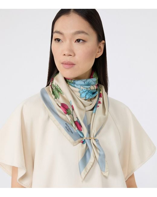 Weekend by Maxmara Natural Silk Floral Scarf
