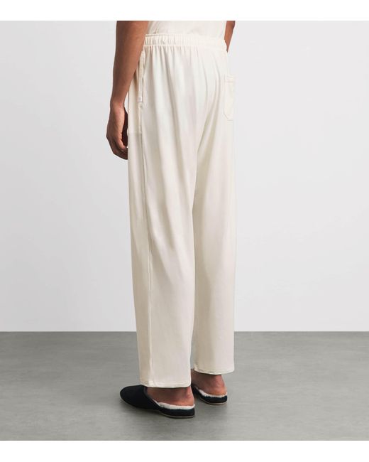 Derek Rose White Basel Lounge Trousers for men