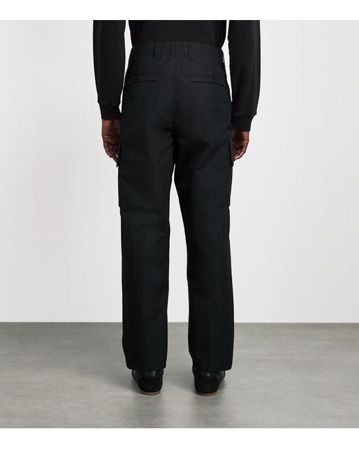 Stone Island Black Cotton-Canvas All-Weather Ghost Trousers for men