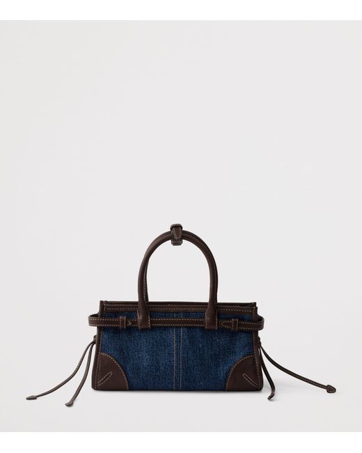 Prada Blue Small Denim Bonnie Shoulder Bag