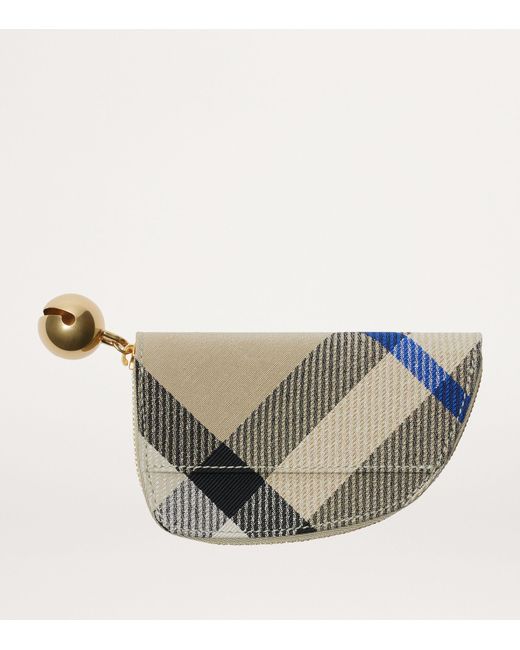 Burberry Blue Leather Shield Coin Purse