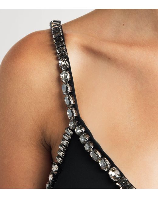 Stella McCartney Black Embellished Crepe Maxi Dress