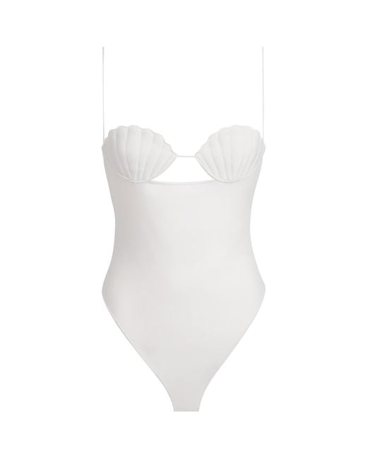 Oseree White Shell Swimsuit