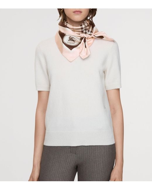 Burberry Natural Silk Check Scarf