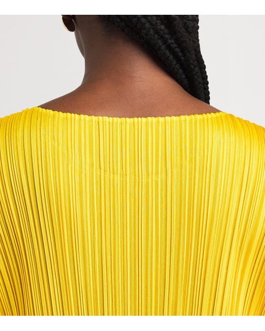 Pleats Please Issey Miyake Yellow Monthly Colors July Midi Dress