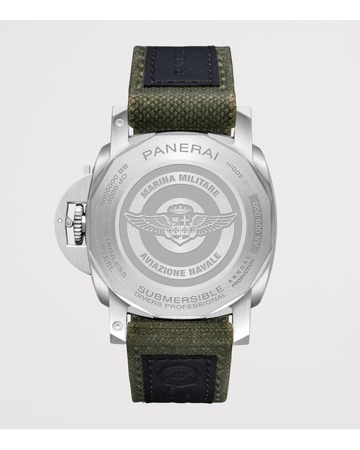 Panerai Gray Stainless Steel Submersible Marina Militare Watch for men