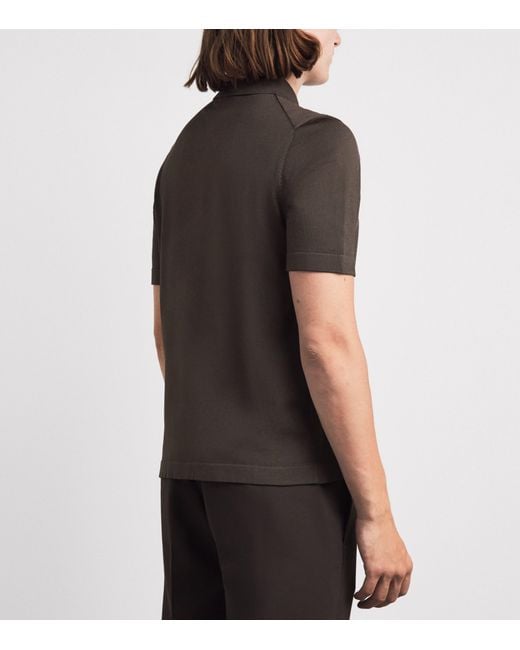 Sandro Black Zip-Up Polo Shirt for men