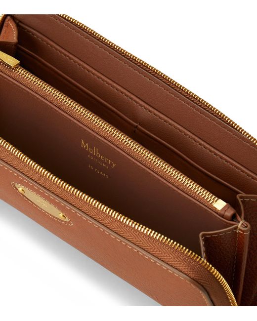 Mulberry Brown Plaque 8 Credit Card Zip Purse