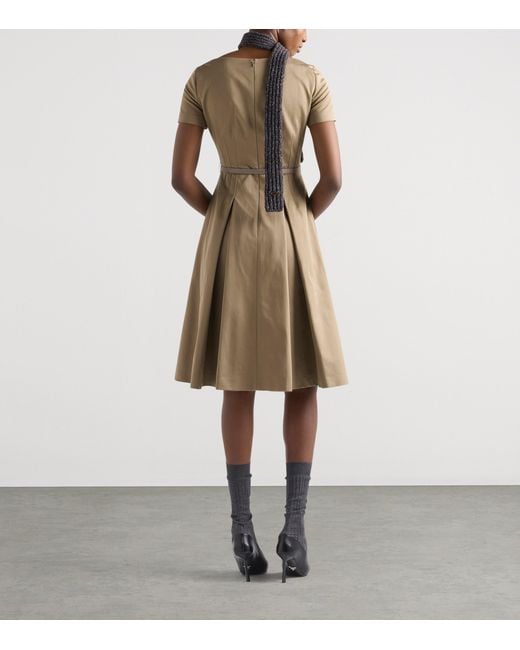Prada Natural Cotton Belted Mini Dress