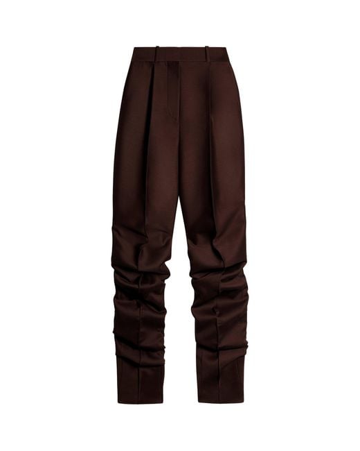 Schiaparelli Brown Wool-Silk Demi-Lune Trousers