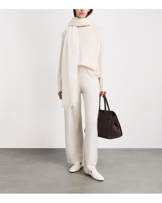 Fabiana Filippi White Merino-Cashmere Sequin Scarf