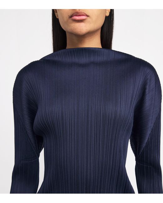 Pleats Please Issey Miyake Blue New Colorful Basics 4 Long-Sleeve Top