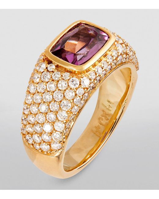 Jacquie Aiche Metallic Diamond And Kunzite Ring