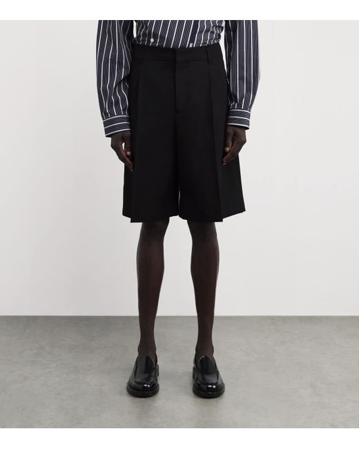 Jacquemus Black Stretch-Wool Ovalu Shorts for men