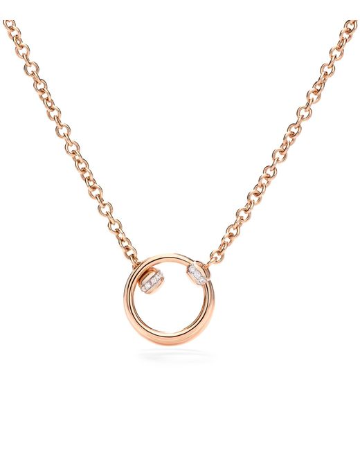 Pomellato Metallic Rose Gold And Diamond Together Necklace