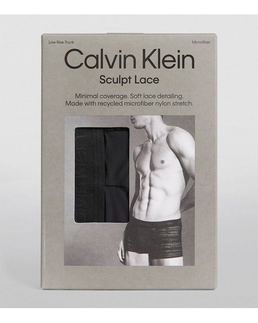 Calvin Klein Black Semi-sheer Sculpt Trunks for men