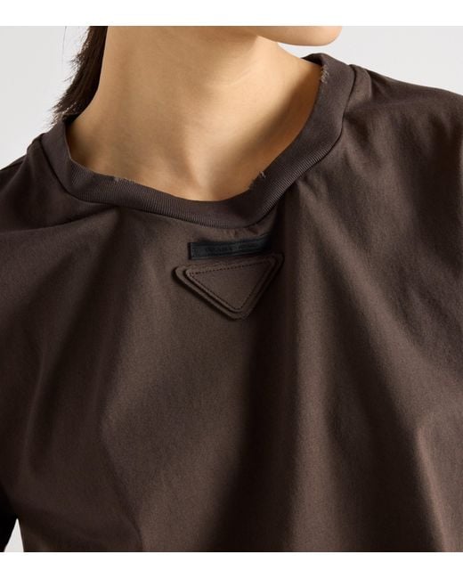 Prada Brown Cotton Jersey T-Shirt