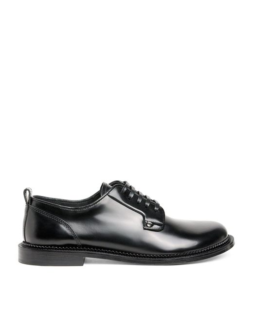 AMI Black Leather Anatomical Derby Shoes for men