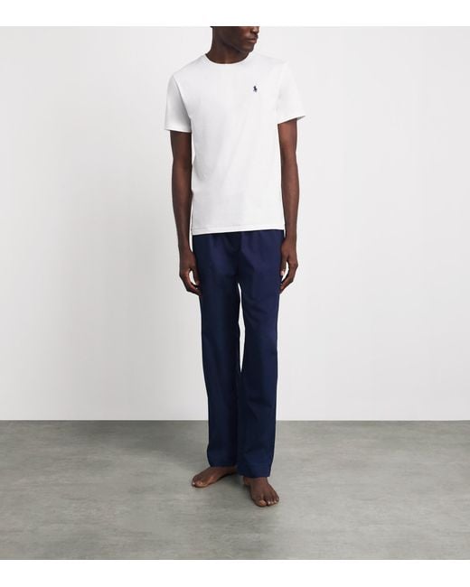 Polo Ralph Lauren Blue Cotton Polo Pony Pyjama Bottoms for men