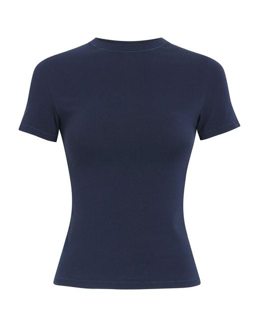 Skims Blue Cotton Jersey Short-Sleeve T-Shirt