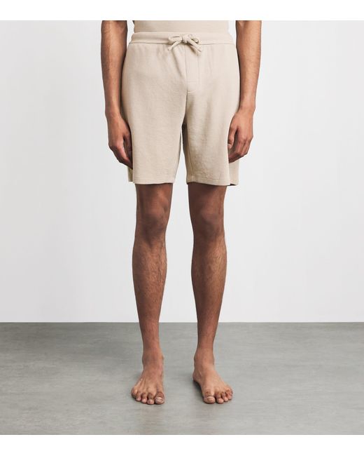 Boss Natural Cotton-Blend Waffle-Knit Shorts for men