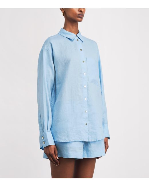 Heidi Klein Blue Linen Ponza Shirt