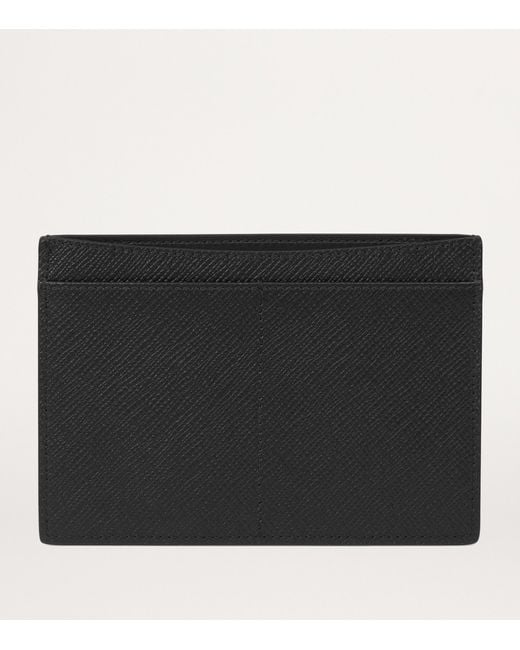 Smythson Black Panama Leather Passport Sleeve for men