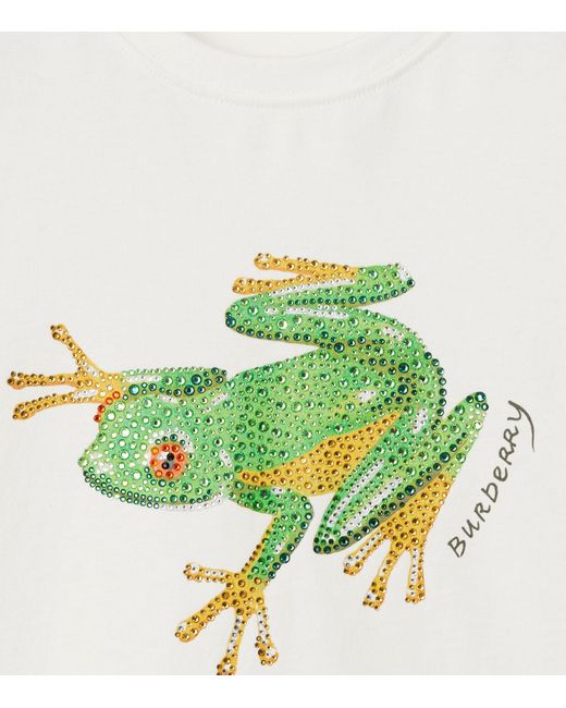 Burberry White Embellished Frog T-shirt