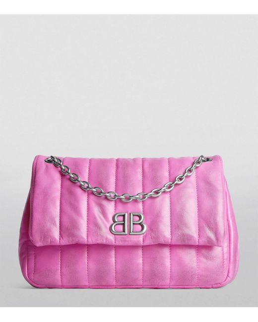 Balenciaga Pink Mini Leather Monaco Shoulder Bag