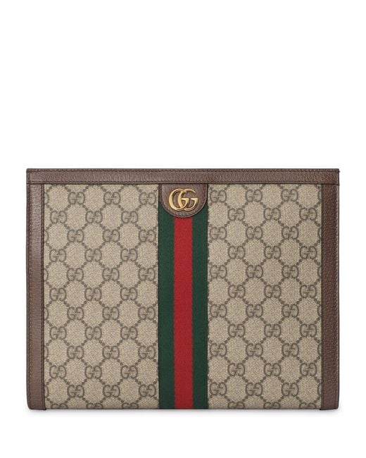 Gucci Natural Canvas Ophidia Gg Clutch Bag