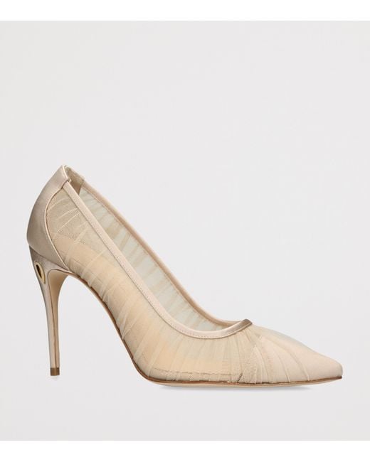 JENNIFER CHAMANDI Natural Tulle Plissé Lorenzo Pumps 105