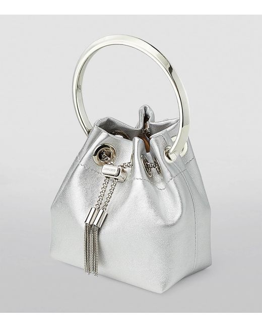 Jimmy Choo White Micro Bon Bon Top-Handle Bag