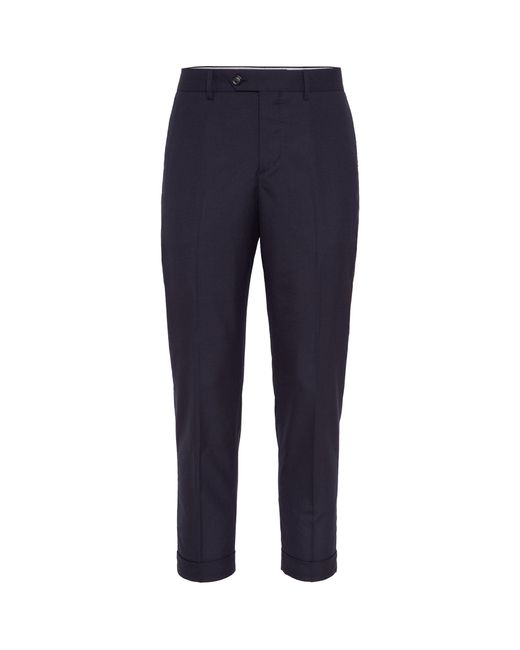 Brunello Cucinelli Blue Cashmere Tailored Trousers for men
