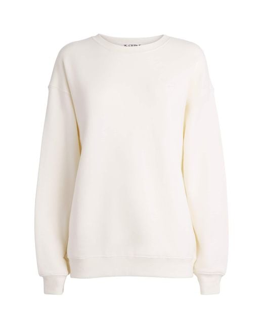 ÉTERNE White Cotton Oversized Sweatshirt