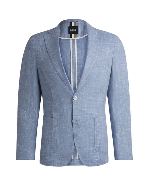 Boss Blue Check Slim Blazer for men