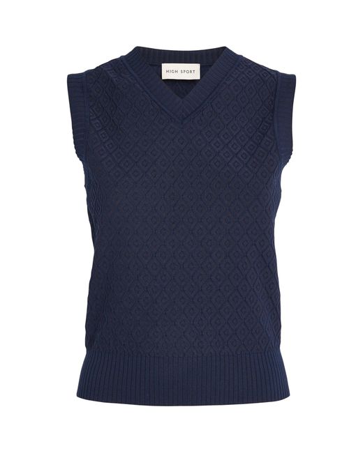 High Sport Blue Jacquard Anetta Sweater Vest