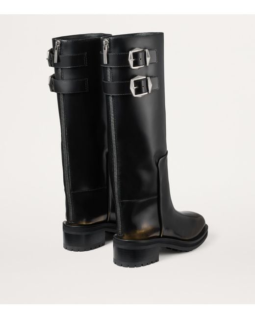 Jimmy Choo Black Brooklyn 50 Leather Knee-High Boots
