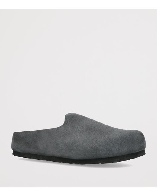 Birkenstock Gray Suede Amsterdam Wrapped Clogs for men