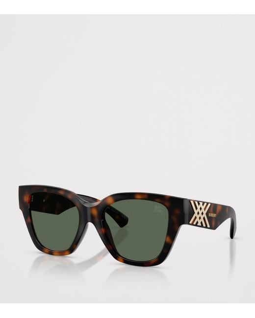 Burberry Green Tortoiseshell Square Sunglasses