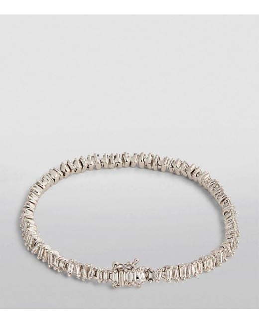 Suzanne Kalan White And Diamond Fireworks Three-Row Tennis Bracelet