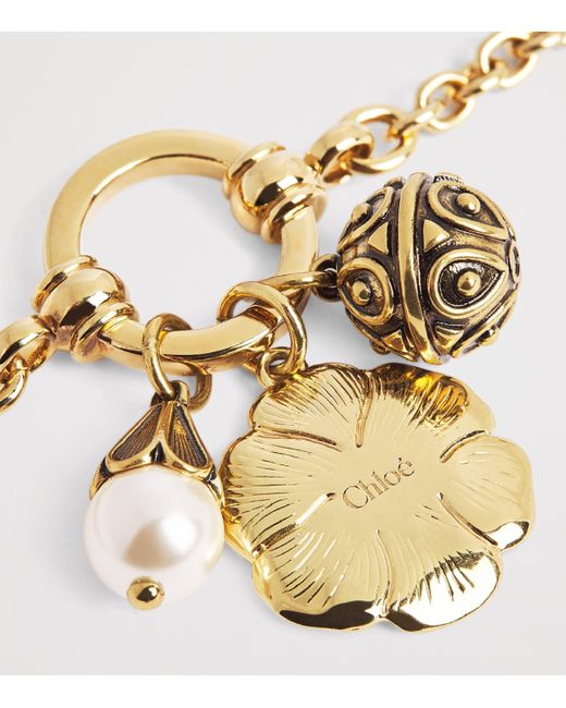 Chloé Metallic Victorian Charm Necklace