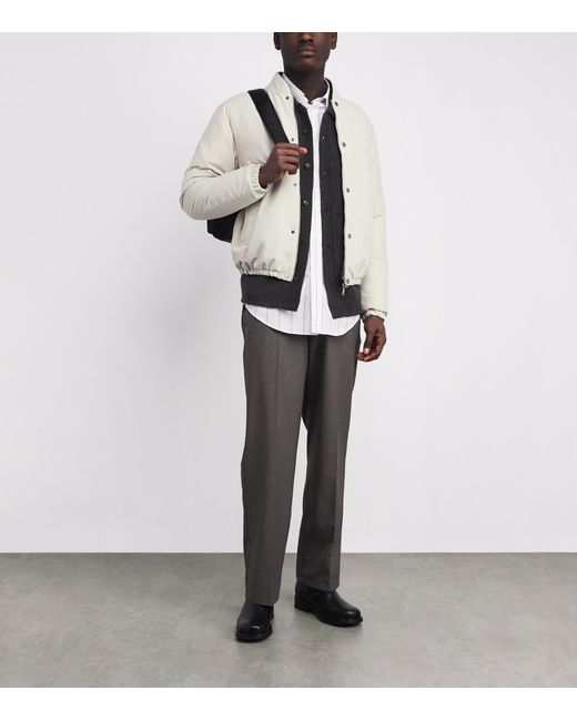 Moncler White Reversible Tafoni Bomber Jacket for men