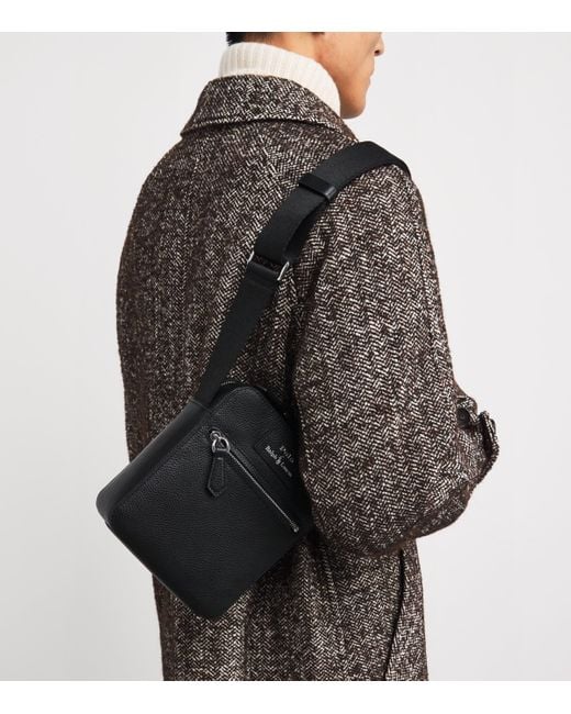 Polo Ralph Lauren Black Pebbled Leather Cross-Body Bag for men