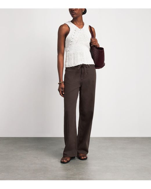 Rag & Bone Brown Drawstring Phoebe Wide-Leg Jeans
