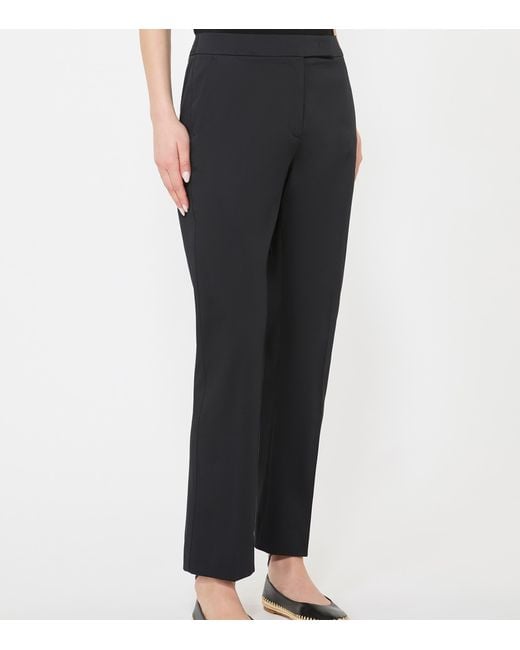 Max Mara Black Cotton-Blend Straight Trousers